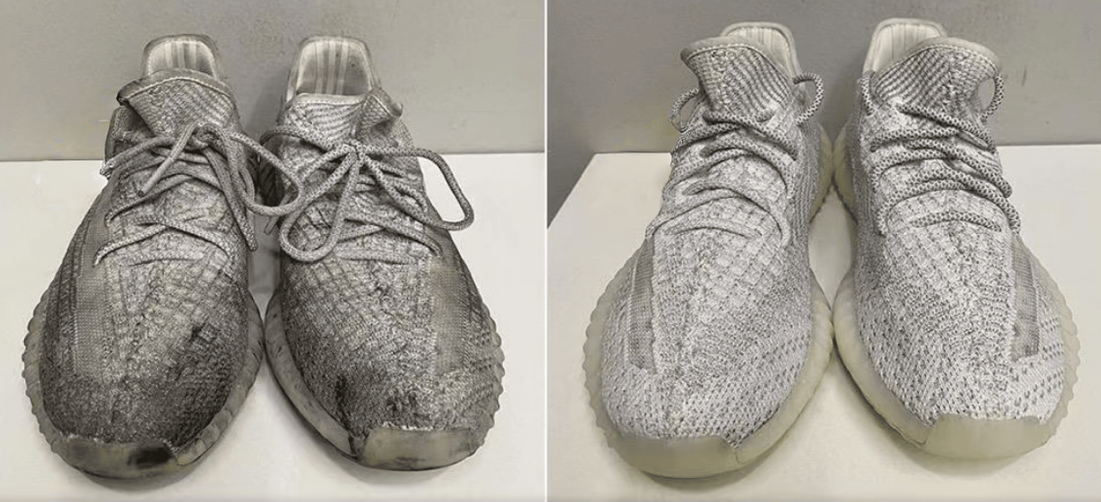 Colorful trainers deep-cleaned and brightened